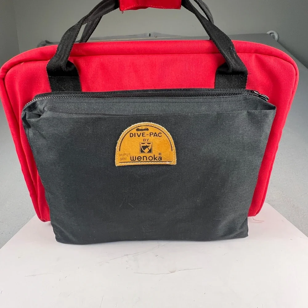 Wenoka Dive-Pac Scuba Gear Bag OS Red Black Vintage Canvas Travel Duffle